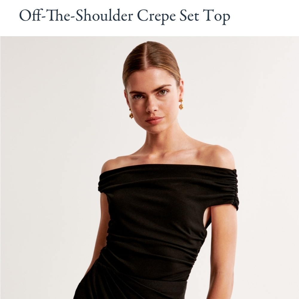 A&F Off-The-Shoulder Crepe Set Top